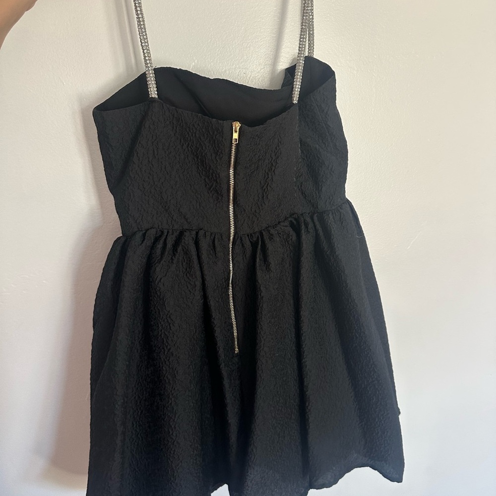 Showpo Chic Black Dress with Silver Straps
